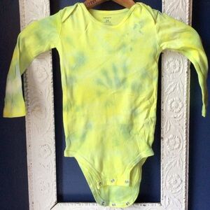 Carter's Yellow and Green Ice Dye Onesie